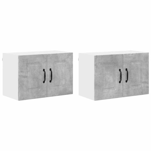 Lote de 2 Armários de cozinha suspendidos - Cozinha modular Colgantes Cinzento 60 x 31 x 40 cm