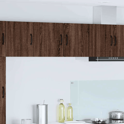Lote de 2 Armários de cozinha suspendidos - Cozinha modular Colgantes com porta Carvalho Marrom