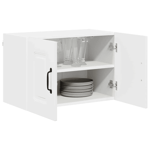 Lote de 2 Armários de cozinha suspendidos - Cozinha modular Colgantes com porta Branco Brilhante