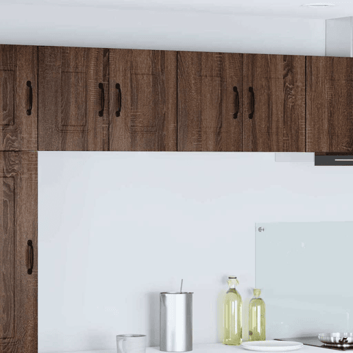 Lote de 2 Armários de cozinha suspendidos - Cozinha modular Colgantes com porta Carvalho Marrom