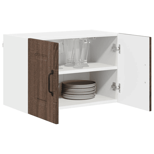 Lote de 2 Armários de cozinha suspendidos - Cozinha modular Colgantes com porta Carvalho Marrom