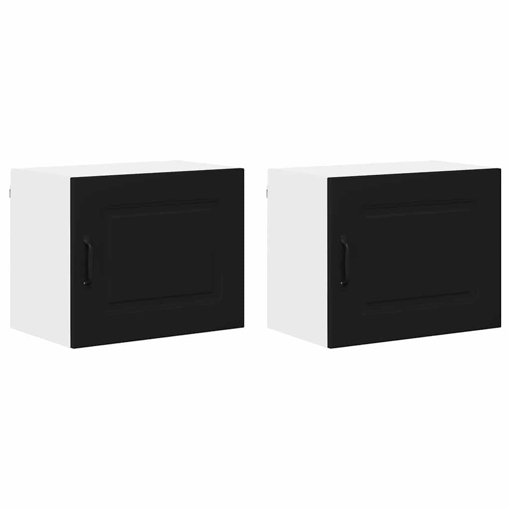 Armario de cocina de pared - Mueble cocina con estante 2 pcs 50 Negro