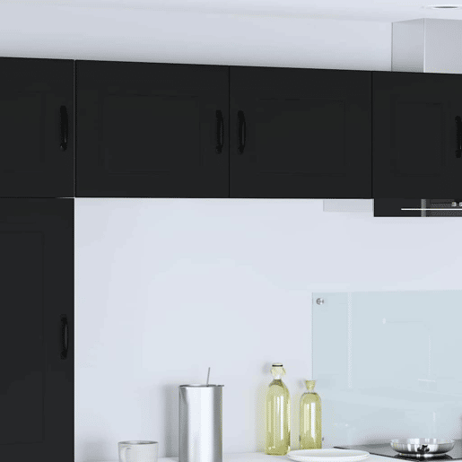 Lote de 2 Armários de cozinha suspendidos - Cozinha modular Colgantes Preto 50 x 31 x 40 cm