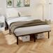 Estructura de Cama Madera de Álamo, Acero HOMCOM Estructura de Cama Madera de Álamo, Acero HOMCOM Negro