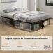 Estructura de Cama Madera de Álamo, Acero HOMCOM Estructura de Cama Madera de Álamo, Acero HOMCOM Negro