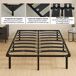 Estructura de Cama Madera de Álamo, Acero HOMCOM Estructura de Cama Madera de Álamo, Acero HOMCOM Negro