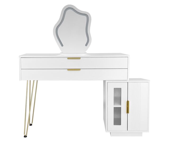 Tocador led 100x40x78 cm - diseño extensible moderno para dormitorio - blanco