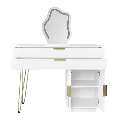 Tocador LED 100x40x78 cm - Design moderno extensível para quarto - Branco