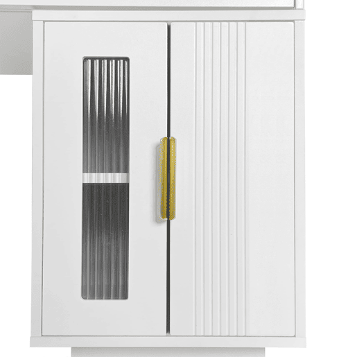 Tocador LED 100x40x78 cm - Design moderno extensível para quarto - Branco