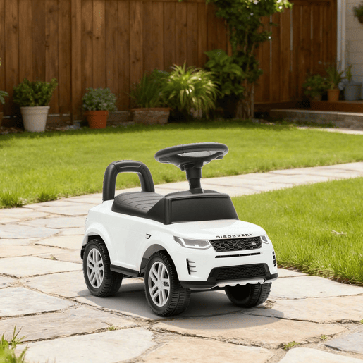 AIYAPLAY Carro Andador Infantil com Licença de Land Rover Carro Andador para Crianças de 18-36 Meses com Armazenamento Volante Buzina Sons de Motor 65,5x28x42 cm Branco