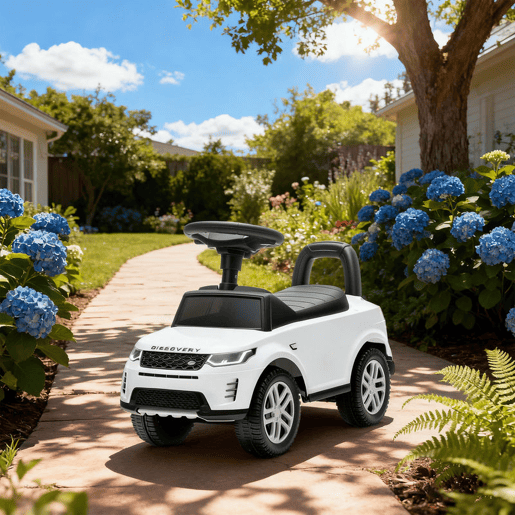 AIYAPLAY Carro Andador Infantil com Licença de Land Rover Carro Andador para Crianças de 18-36 Meses com Armazenamento Volante Buzina Sons de Motor 65,5x28x42 cm Branco