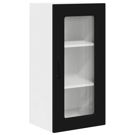 Lote de 2 Armários de cozinha suspendidos - Cozinha modular Colgantes Preto 40 x 31 x 80 cm