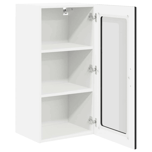 Lote de 2 Armários de cozinha suspendidos - Cozinha modular Colgantes Preto 40 x 31 x 80 cm