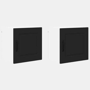Lote de 2 Armários de cozinha suspendidos - Cozinha modular Colgantes Preto 40 x 31 x 40 cm