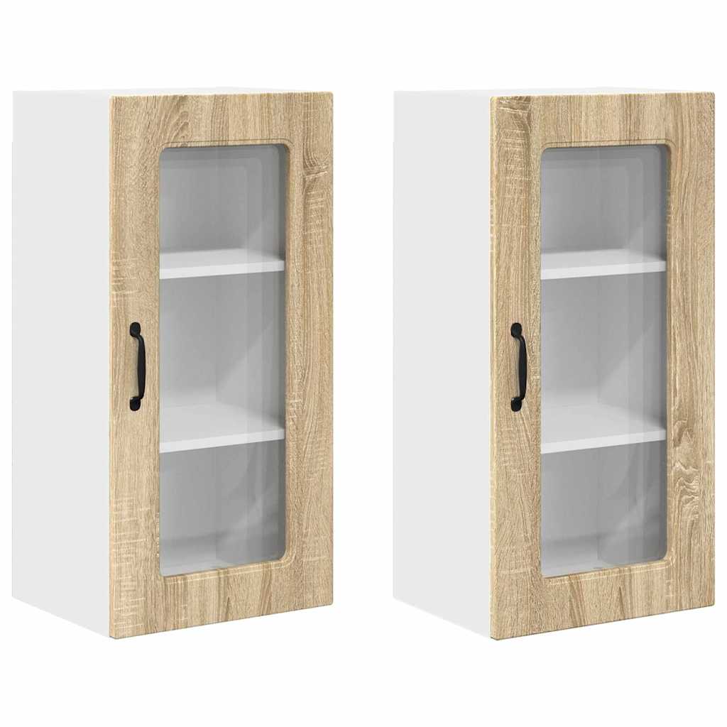 Armario de cocina de pared - Mueble cocina con estante 2 pcs 40 Madera Clara