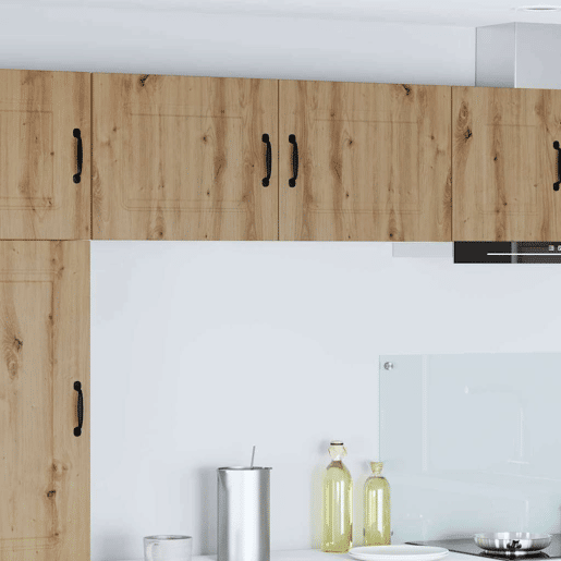Lote de 2 Armários de cozinha suspendidos - Cozinha modular Colgantes com porta Carvalho Artesanal