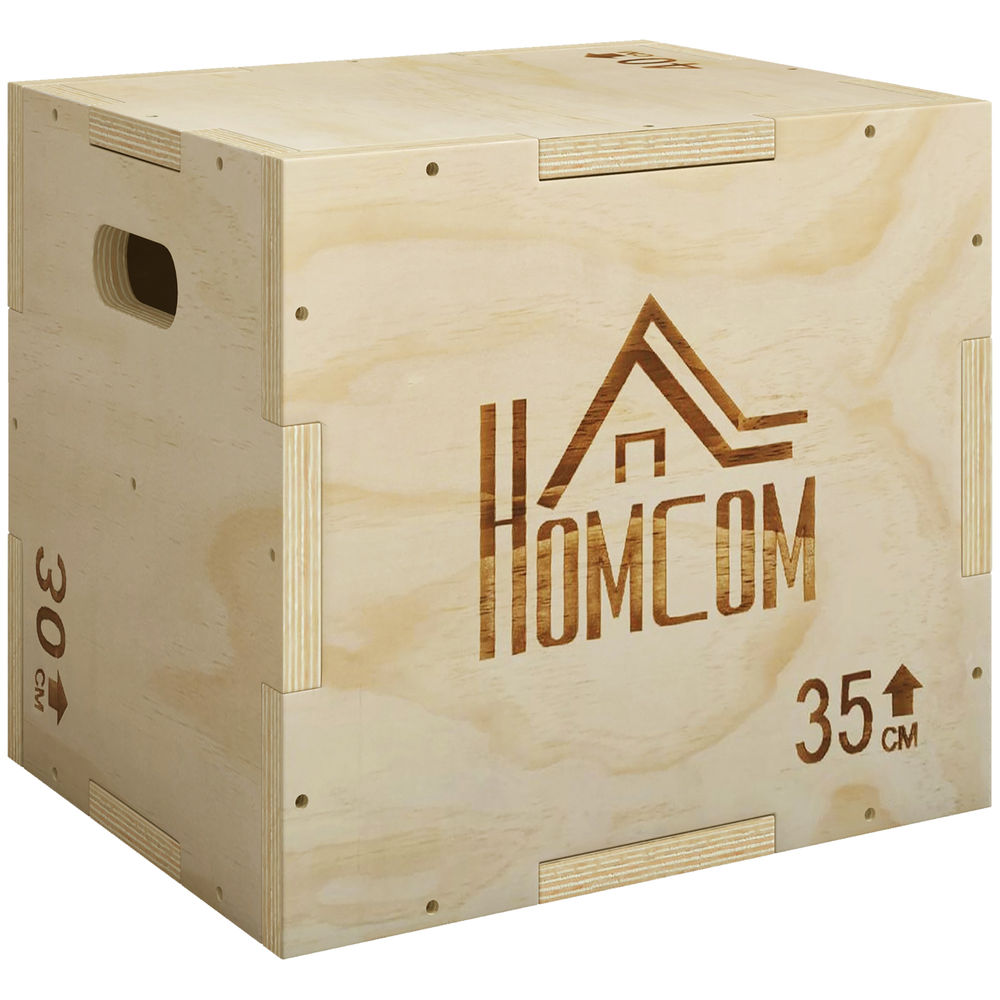 Cajón Pliométrico Madera de Haya HOMCOM