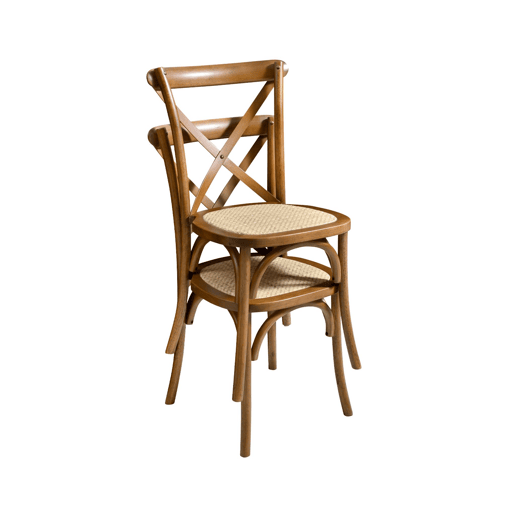 Cadeira de bistrô vintage madeira, set de 2, Belleville, Nogueira, 48.5x53.5x88.5 cm