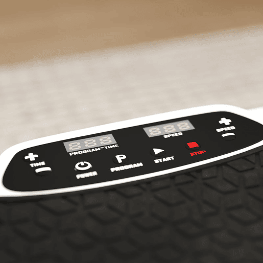 SPORTNOW Plataforma Vibratória 50 Velocidades 3 Programas Plataforma de Vibração Muscular com Ecrã LED com Controlo Remoto Bandas Elásticas para Treino Corporal Completo 52x34x14 cm Preto e Branco