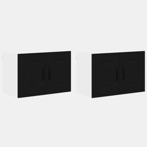 Lote de 2 Armários de cozinha suspendidos - Cozinha modular Colgantes Preto 60 x 31 x 40 cm