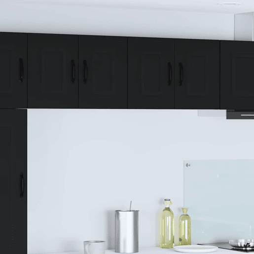 Lote de 2 Armários de cozinha suspendidos - Cozinha modular Colgantes Preto 60 x 31 x 40 cm