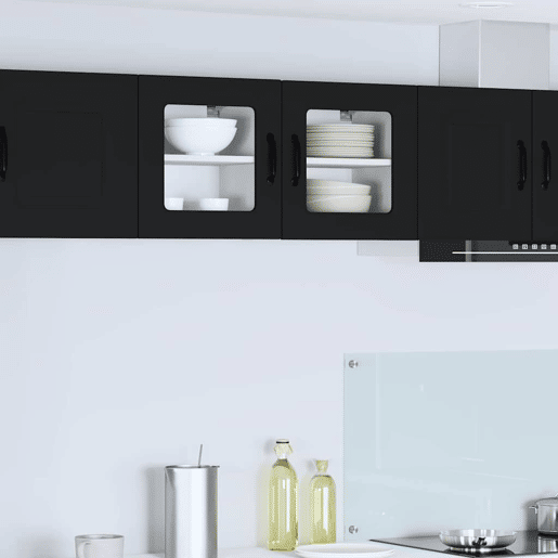 Armário de cozinha suspenso - armario de cocina colgante com porta Preto 40 x 31 x 40 cm
