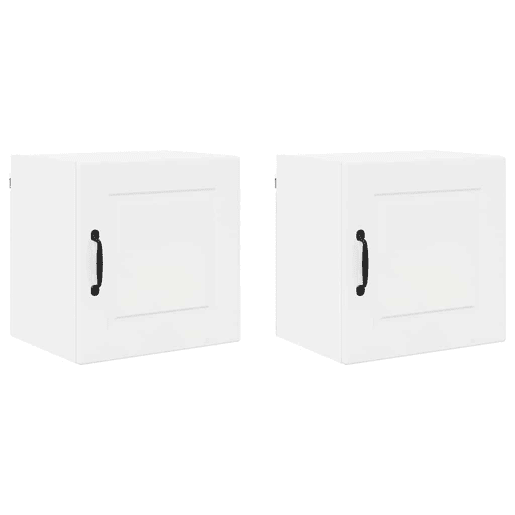 Lote de 2 Armários de cozinha suspendidos - Cozinha modular Colgantes com porta Branco Brilhante