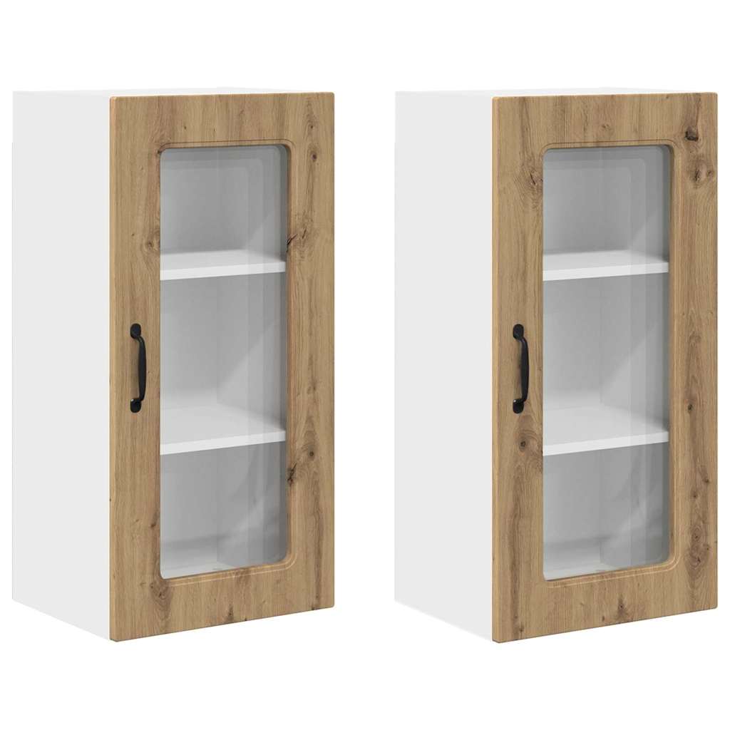 Armario de cocina de pared - Mueble cocina con estante 2 pcs 40 Roble Artisan