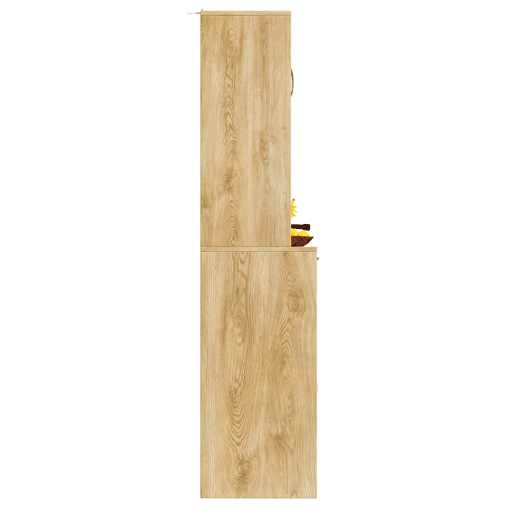 Aparador 120x40x180 cm - Com portas em MDF tecido, com iluminação LED - Natural