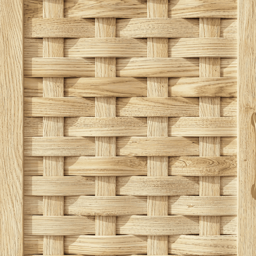 Aparador 120x40x180 cm - Com portas em MDF tecido, com iluminação LED - Natural