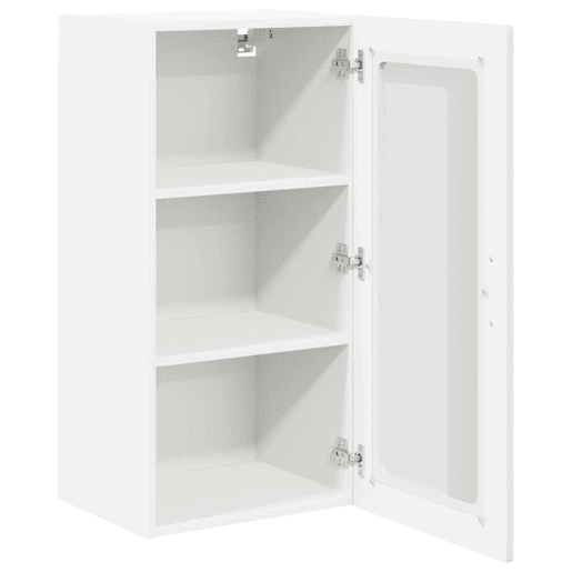 Lote de 2 Armários de cozinha suspendidos - Cozinha modular Colgantes com porta Branco Brilhante