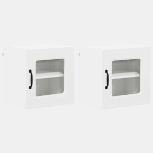 Lote de 2 Armários de cozinha suspendidos - Cozinha modular Colgantes Branco 40 x 31 x 40 cm