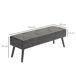 Banco de Cama PU, Madera de Caucho HOMCOM Banco de Cama PU, Madera de Caucho HOMCOM Gris
