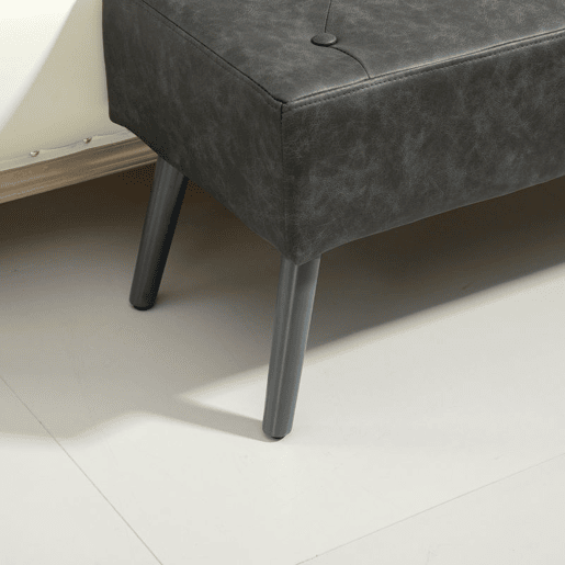 HOMCOM Banco de Pé de Cama Multifuncional Banco Pé de Cama Clássico Banco Dormitório com Pés de Madeira e Assento Acolchoado Carga 120 kg para Entrada Corredor 114x38x42 cm Cinza