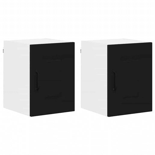 Lote de 2 Armários de cozinha suspendidos - Cozinha modular Colgantes Preto 30 x 31 x 40 cm