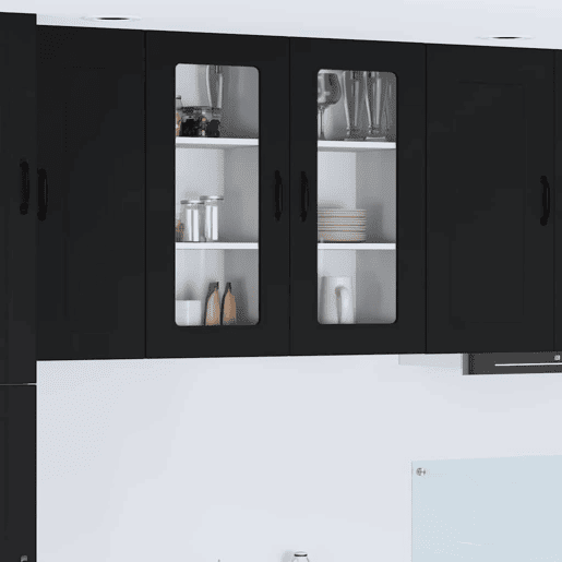 Armário de cozinha suspenso - armario de cocina colgante com porta Preto 40 x 31 x 80 cm