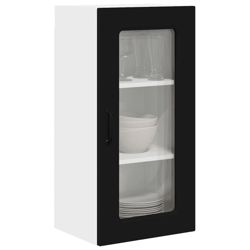 Armário de cozinha suspenso - armario de cocina colgante com porta Preto 40 x 31 x 80 cm