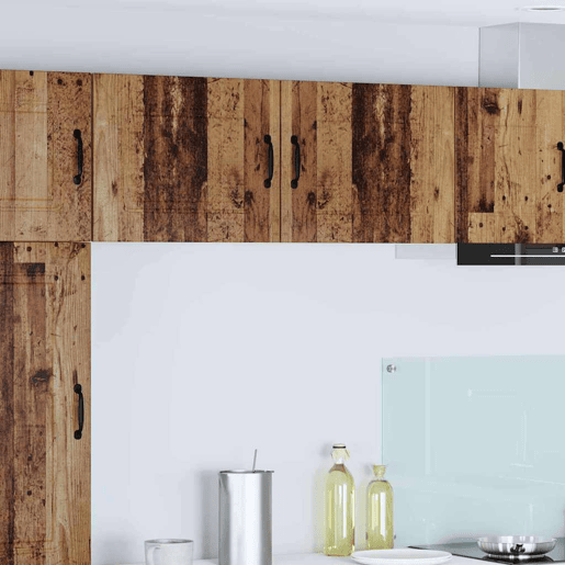 Lote de 2 Armários de cozinha suspendidos - Cozinha modular Colgantes com prateleira Madeira Antiga