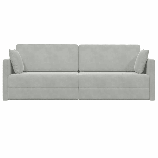 Sofá-cama de chão Cinzento-claro 213 x 70 x 77 cm Veludo