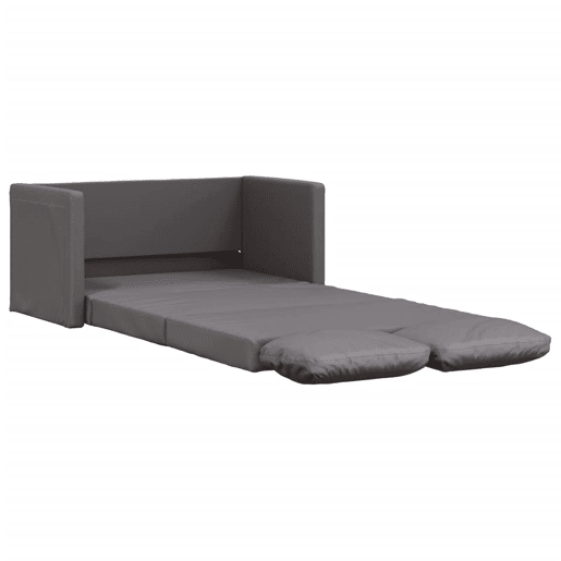 Sofá-cama, Sofá conversível sem pés 112x174x55 cm couro artificial cinzento