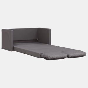 Sofá-cama, Sofá conversível sem pés 112x174x55 cm couro artificial cinzento