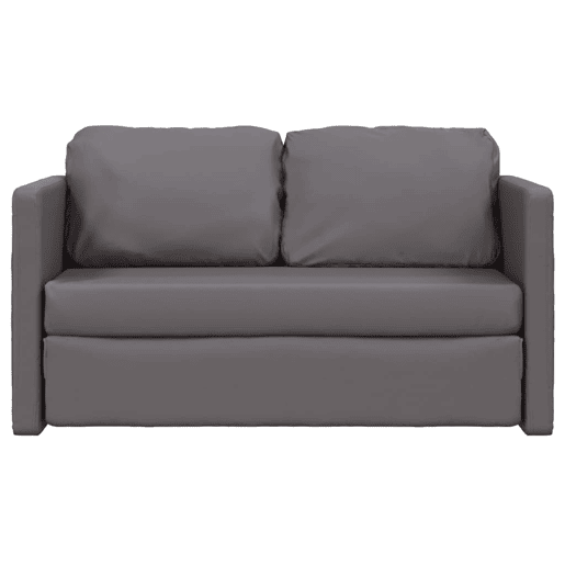 Sofá-cama, Sofá conversível sem pés 112x174x55 cm couro artificial cinzento