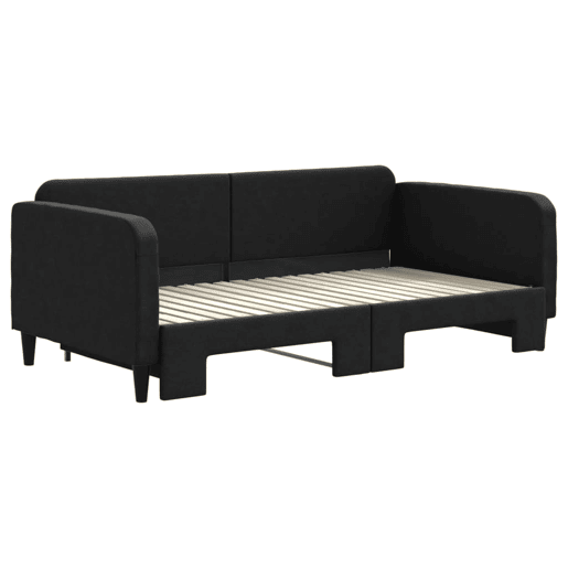 Sofá-cama, Sofá conversível com gavetão 90x190 cm tecido preto