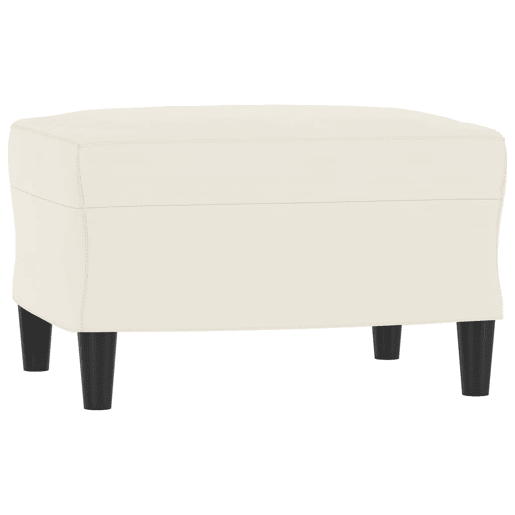 Sofá de 3 lugares - Sofá fixo com apoio de pés 180 cm veludo cor creme