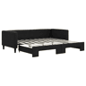 Sofá-cama, Sofá conversível com gavetão 90x190 cm tecido preto