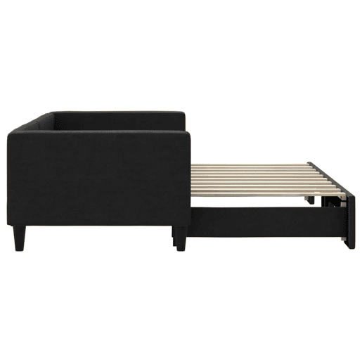 Sofá-cama, Sofá conversível com gavetão 90x190 cm tecido preto