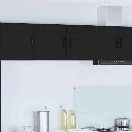 Armário de cozinha suspenso - armario de cocina colgante com porta Preto 80 x 31 x 40 cm
