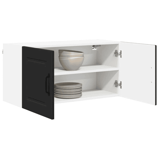 Armário de cozinha suspenso - armario de cocina colgante com porta Preto 80 x 31 x 40 cm