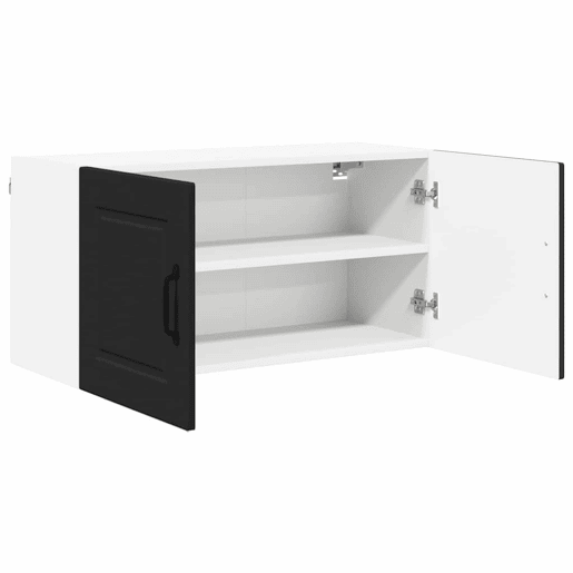 Armário de cozinha suspenso - armario de cocina colgante com porta Preto 80 x 31 x 40 cm