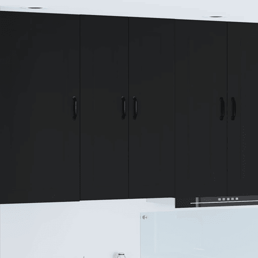 Armário de cozinha suspenso - armario de cocina colgante com porta Preto 60 x 31 x 100 cm